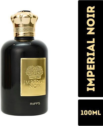 Imperial Noir by Riiffs – Dark Luxury Unisex Eau de Parfum | Long-Lasting Warm Spicy & Woody Fragrance | Bold, Sensual Evening Scent for Men & Women