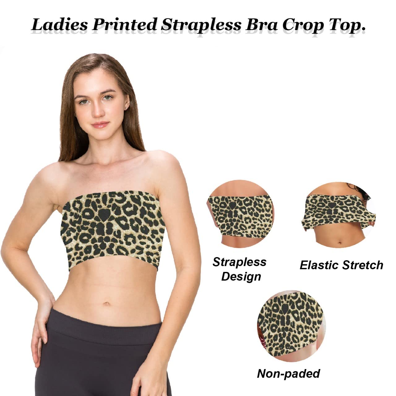 Women Bandeau Bra Crop - Comfortable Strapless Boob Tube for Girls, Women - Sexy Stretchy Wrapped Breast Bra