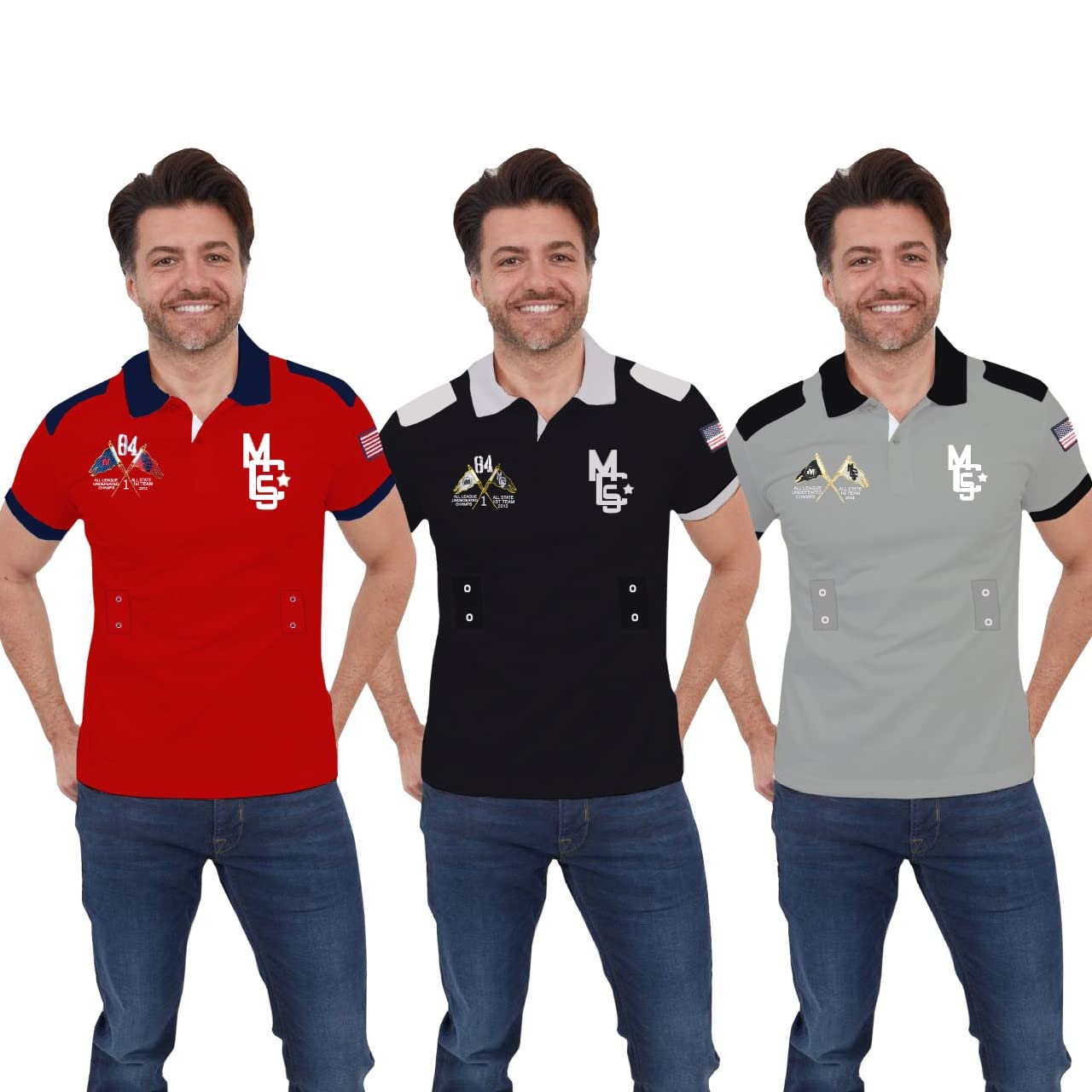 Men’s Polo T Shirt – 100% Cotton Breathable Short Sleeve Casual Polo Shirt for Summer, Office & Everyday Wear
