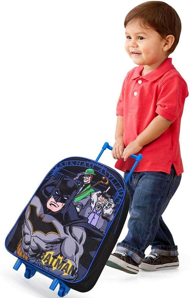 TDL Boys Kids Batman Standard Folding Trolley Hand Luggage Bag Backpack for School Travel Holidays
