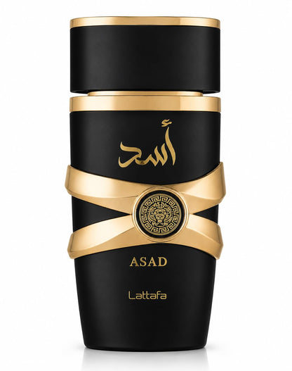 Latafa Asad Eau de Parfum 100ml – Luxury Arabic Perfume for Men, Long Lasting Spicy Vanilla Amber Fragrance, Strong Projection Designer Style Scent (Asad)