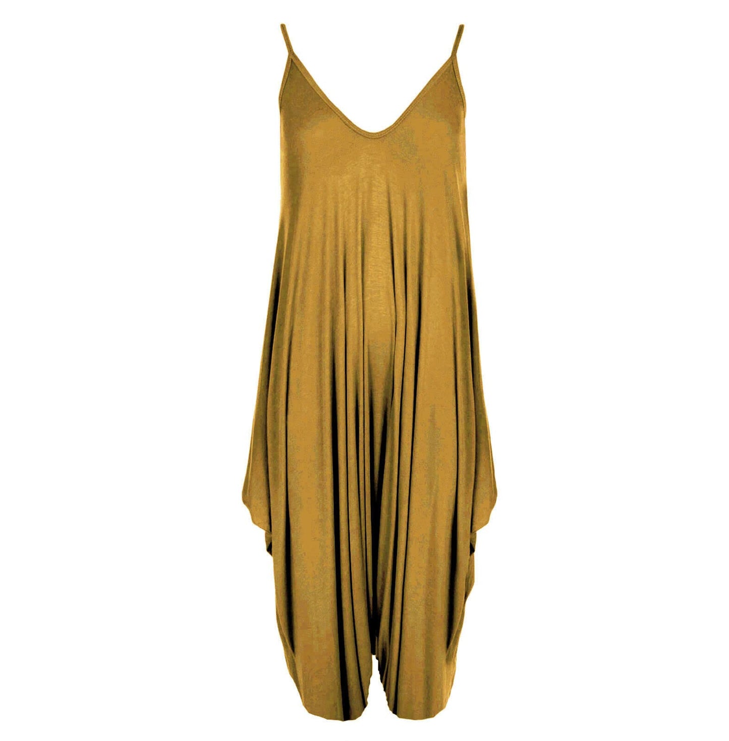 Women’s Long Sleeveless Jumpsuit – Casual V-Neck All-in-One Lagenlook Playsuit Romper