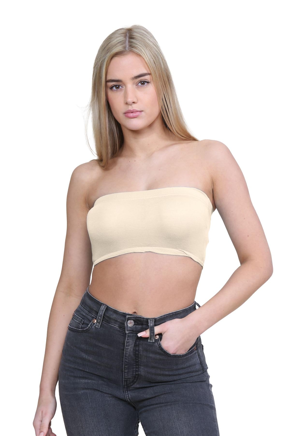 Women Bandeau Bra Crop - Comfortable Strapless Boob Tube for Girls, Women - Sexy Stretchy Wrapped Breast Bra