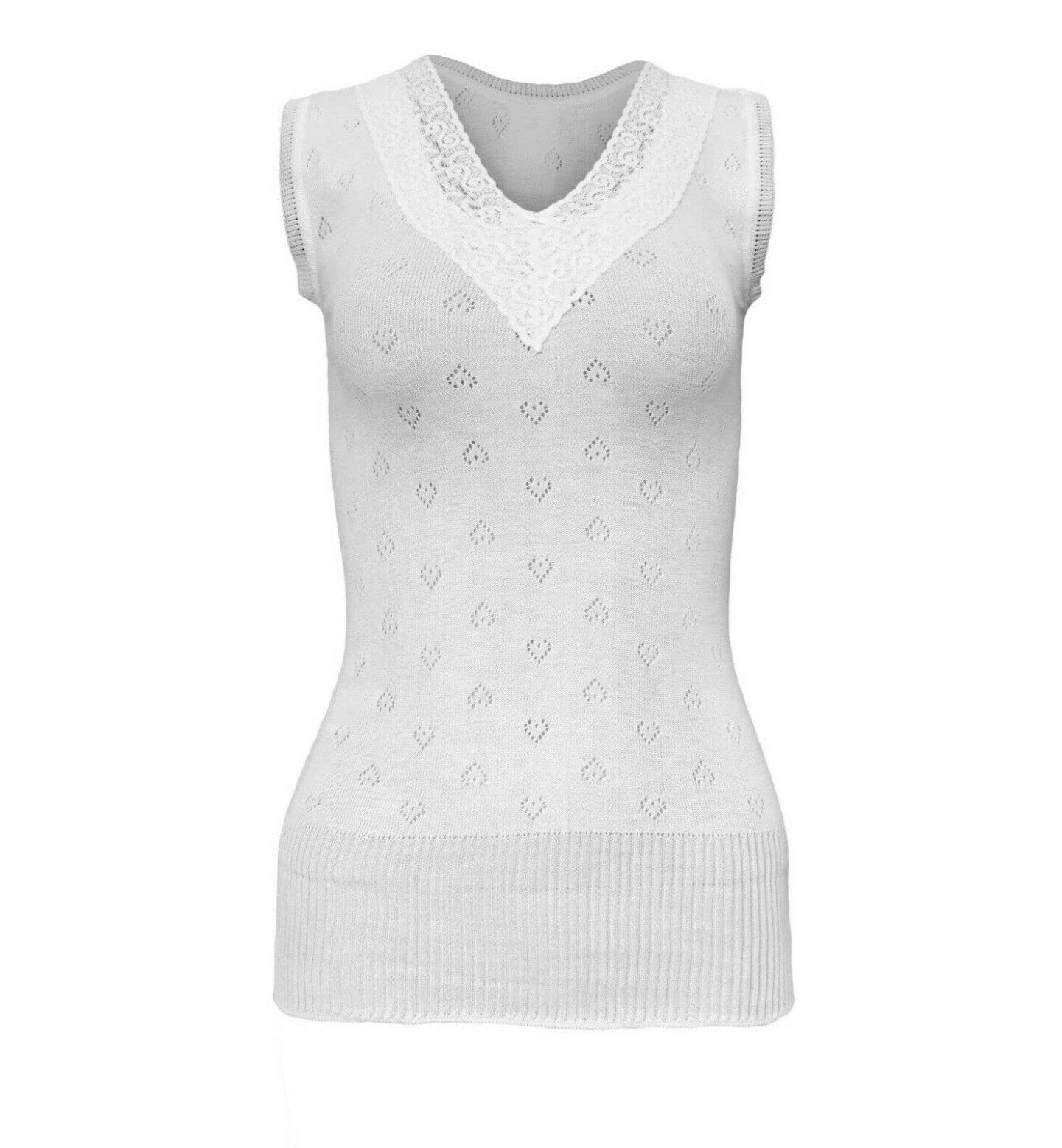 Ladies 100% Cotton Thermal Vest – Women’s Round Neck Sleeveless Underwear Top – Soft Breathable Base Layer (UK Made)