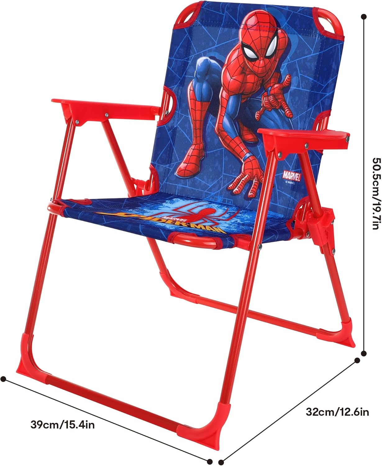 Quickdraw Spiderman Folding Chair Kids Camping Beach Chair Adjustable Foldable Garden Deck Seat For Children Marvel Superhero Design
