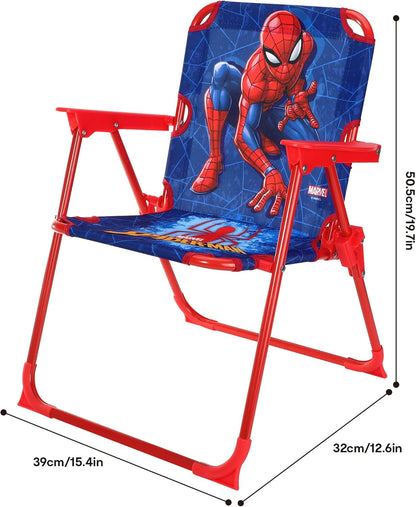 Quickdraw Spiderman Folding Chair Kids Camping Beach Chair Adjustable Foldable Garden Deck Seat For Children Marvel Superhero Design