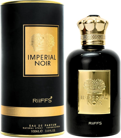 Imperial Noir by Riiffs – Dark Luxury Unisex Eau de Parfum | Long-Lasting Warm Spicy & Woody Fragrance | Bold, Sensual Evening Scent for Men & Women