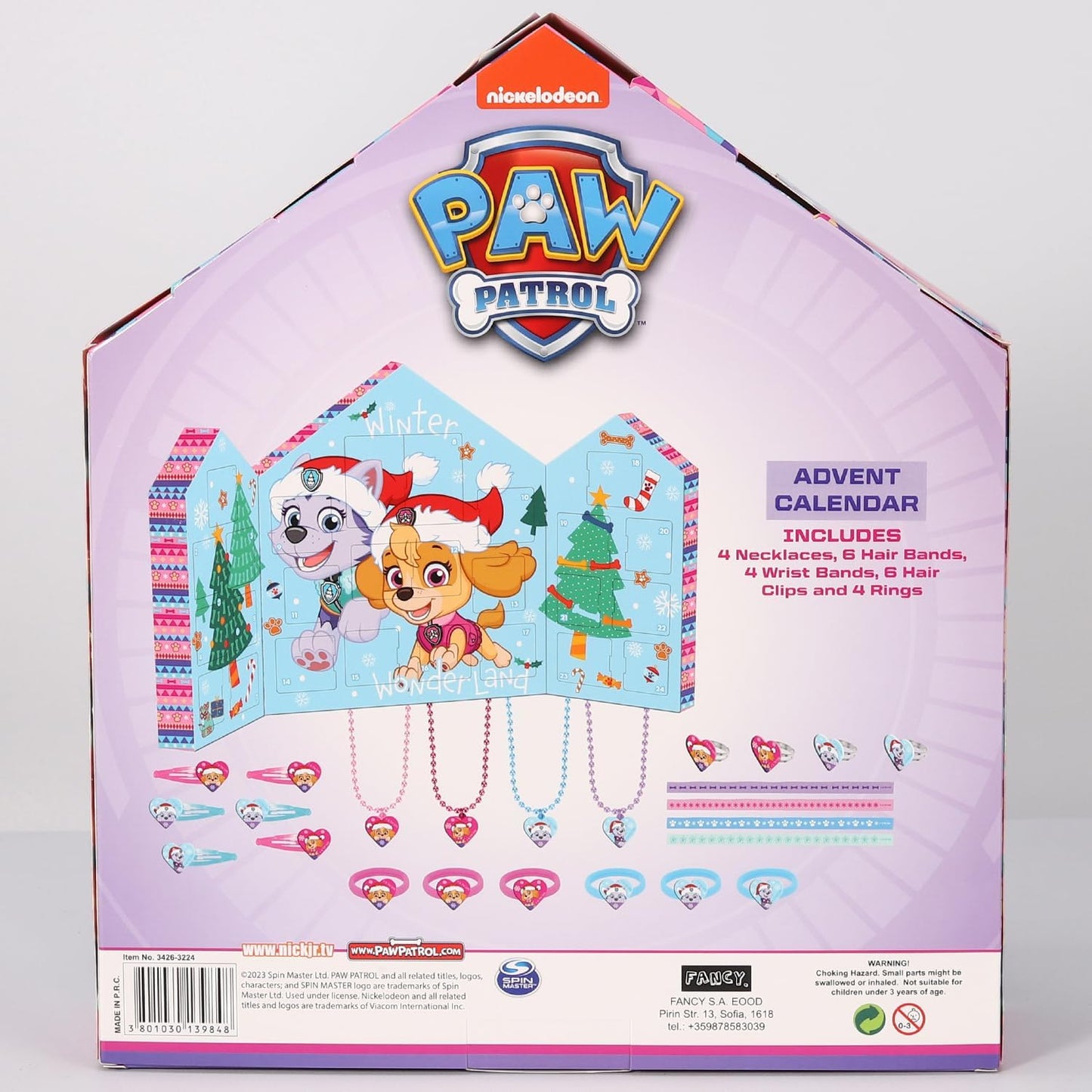 Girls Paw Patrol Advent Calendar Kids Skye & Everest Jewellery Accessories Beauty Gifts Christmas Countdown Festive Gift Set