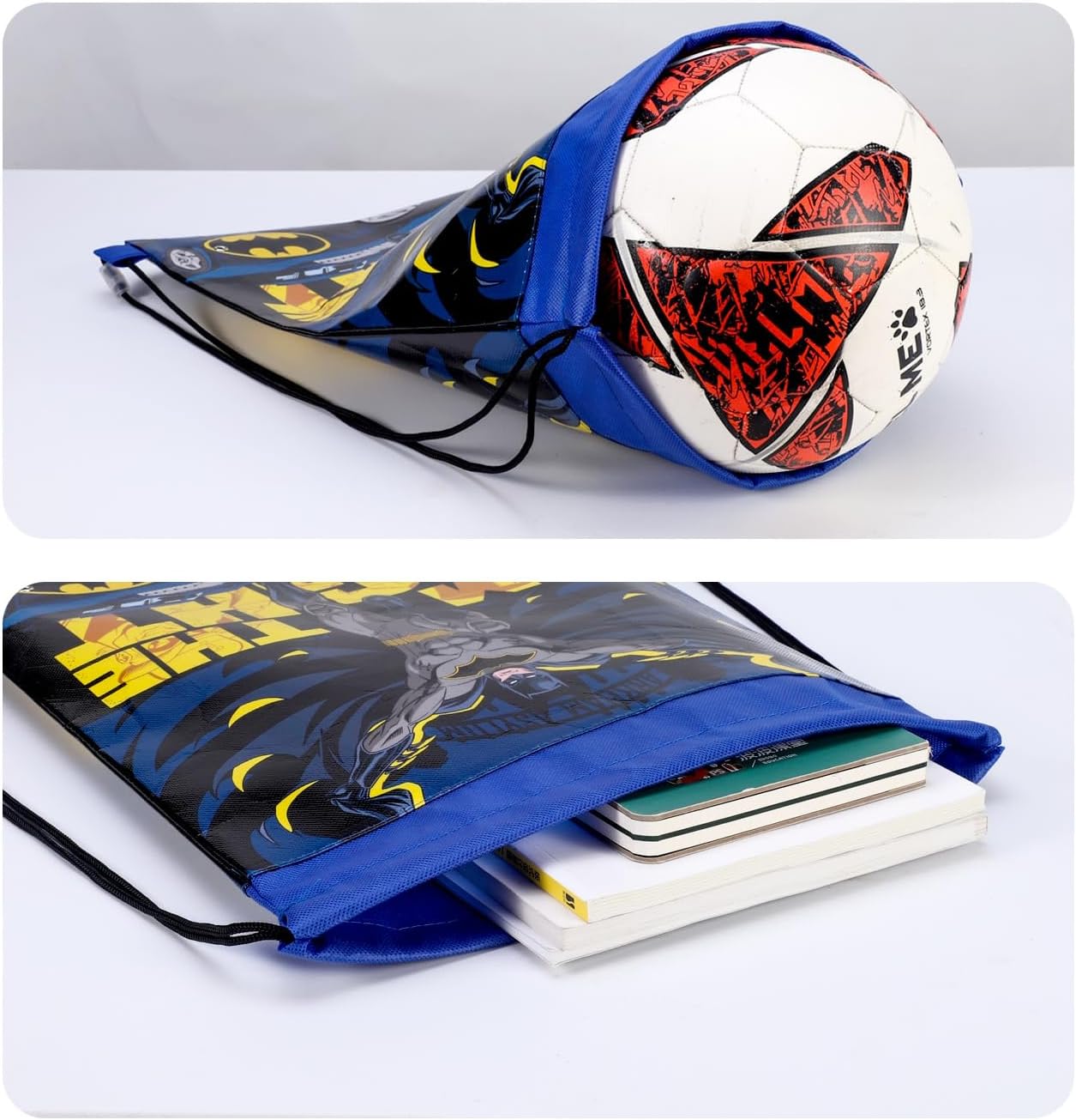 TDL Batman Pull String Bag Childrens P.E Gym Shoe Swimming Kit Drawstring Bag For Kids Superhero Design