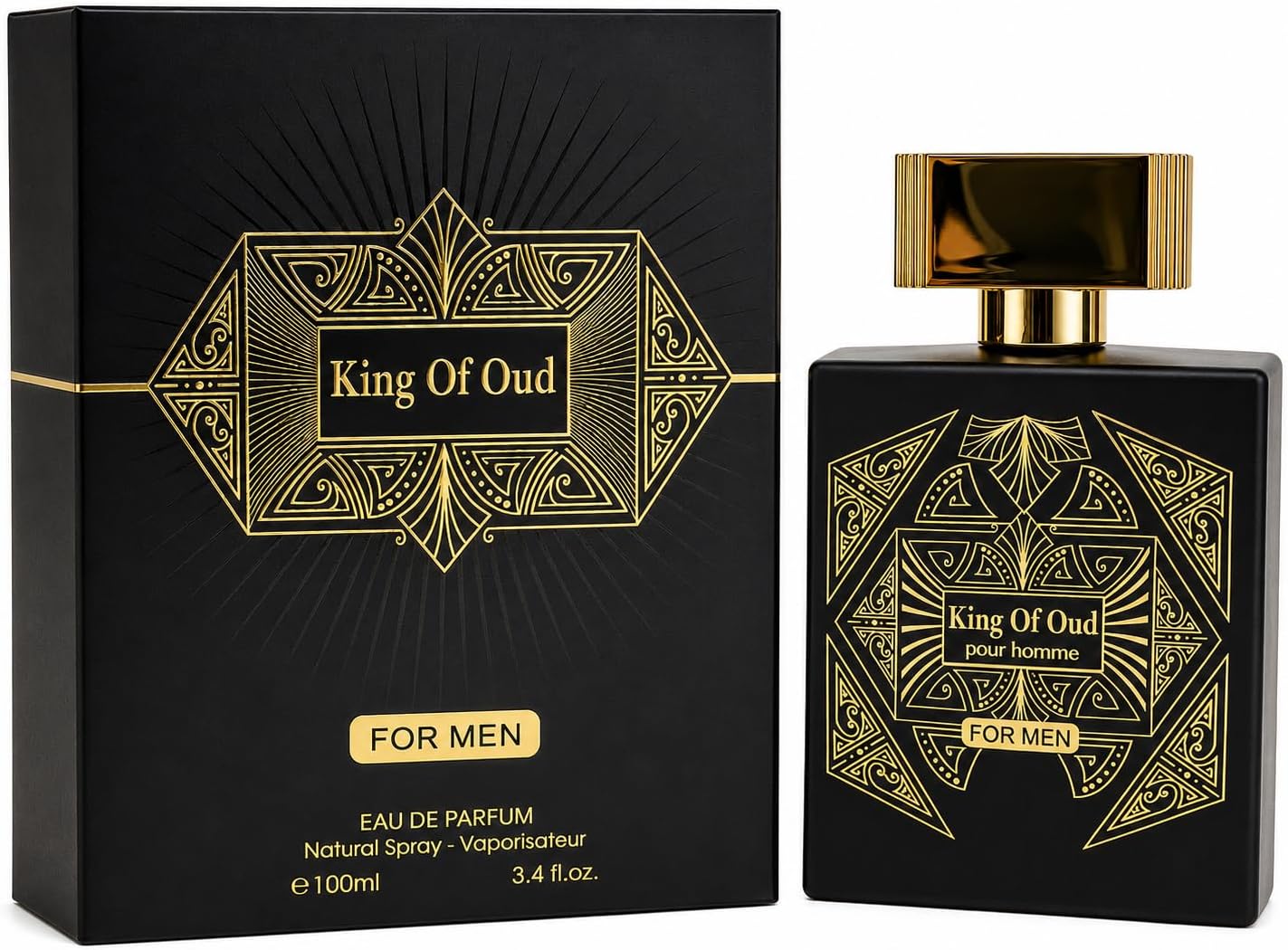 King of Oud Eau de Parfum 100ml – Luxury Arabic Oud Perfume for Men – Long Lasting Oriental Woody Fragrance