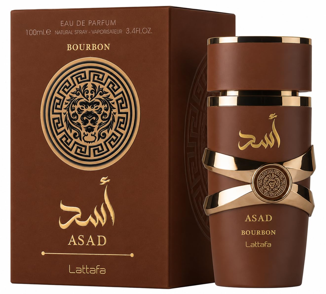 Latafa Asad Eau de Parfum 100ml – Luxury Arabic Perfume for Men, Long Lasting Spicy Vanilla Amber Fragrance, Strong Projection Designer Style Scent (Asad)
