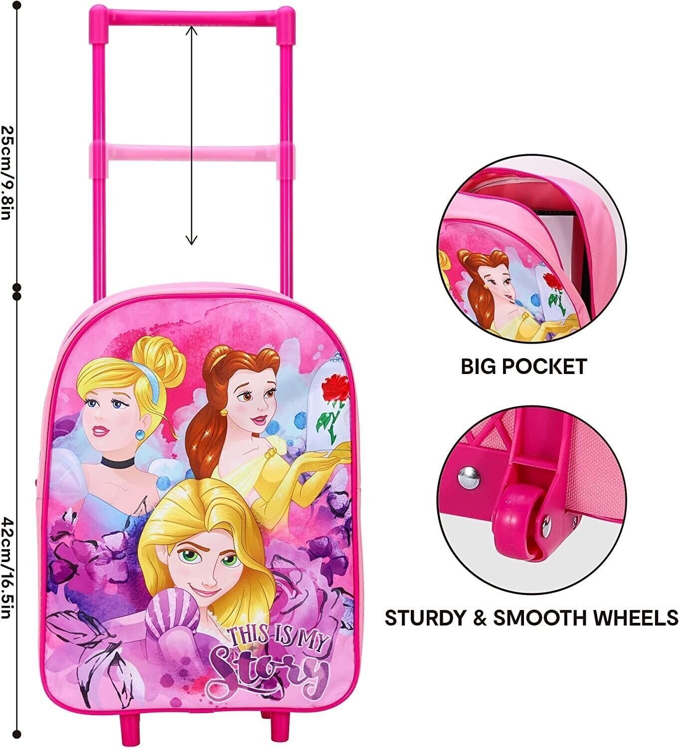 Top Linen Kids Travel Trolley Backpack - Wheeled Suitcase Rucksack Bag - Children Favourite Characters Foldable Carry-on Luggage Carrier Bag - Deluxe Avengers Team Trolley Bag