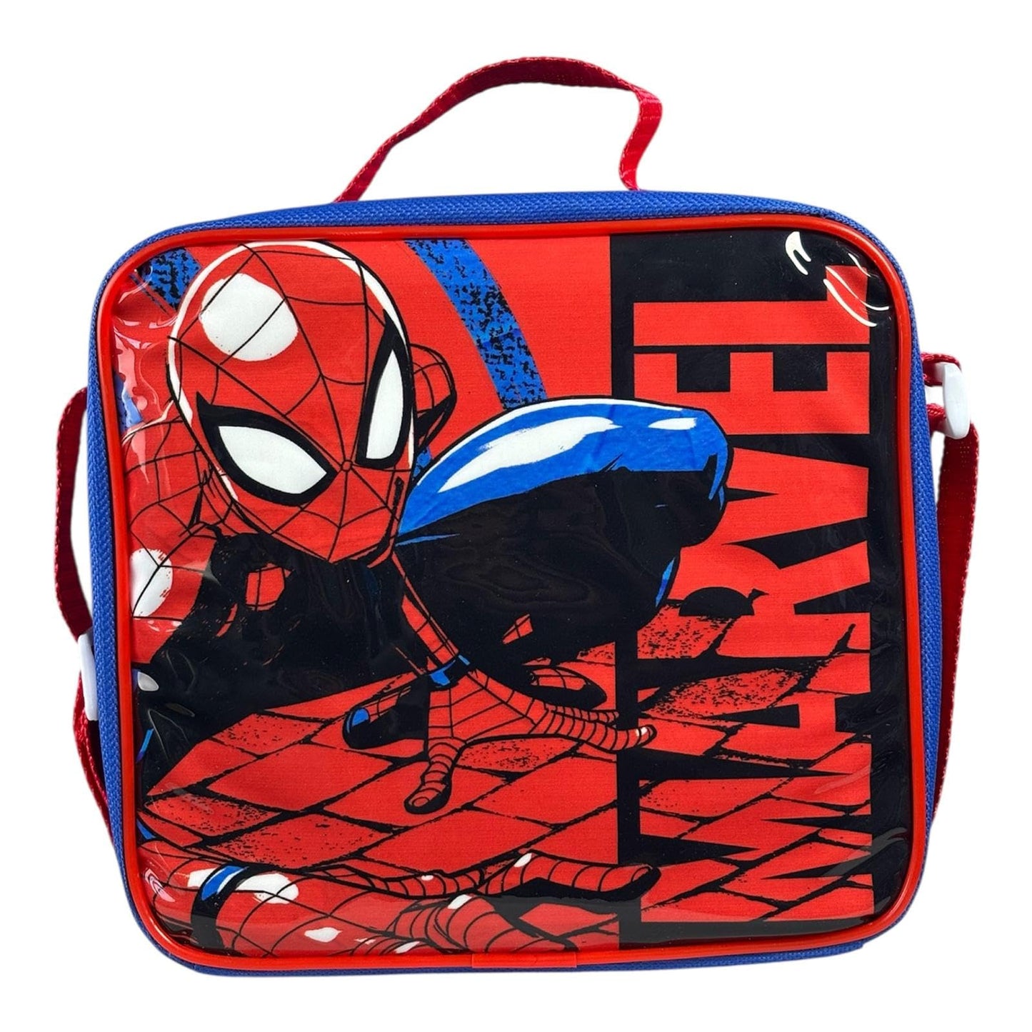 Kids Character 3-Piece Lunch Box Set – Insulated Bag, BPA-Free Water Bottle & Snack Box – Durable & Easy to Clean – Ideal for School, Travel & Daycare (Fun Themes for Boys & Girls) (S-Man)