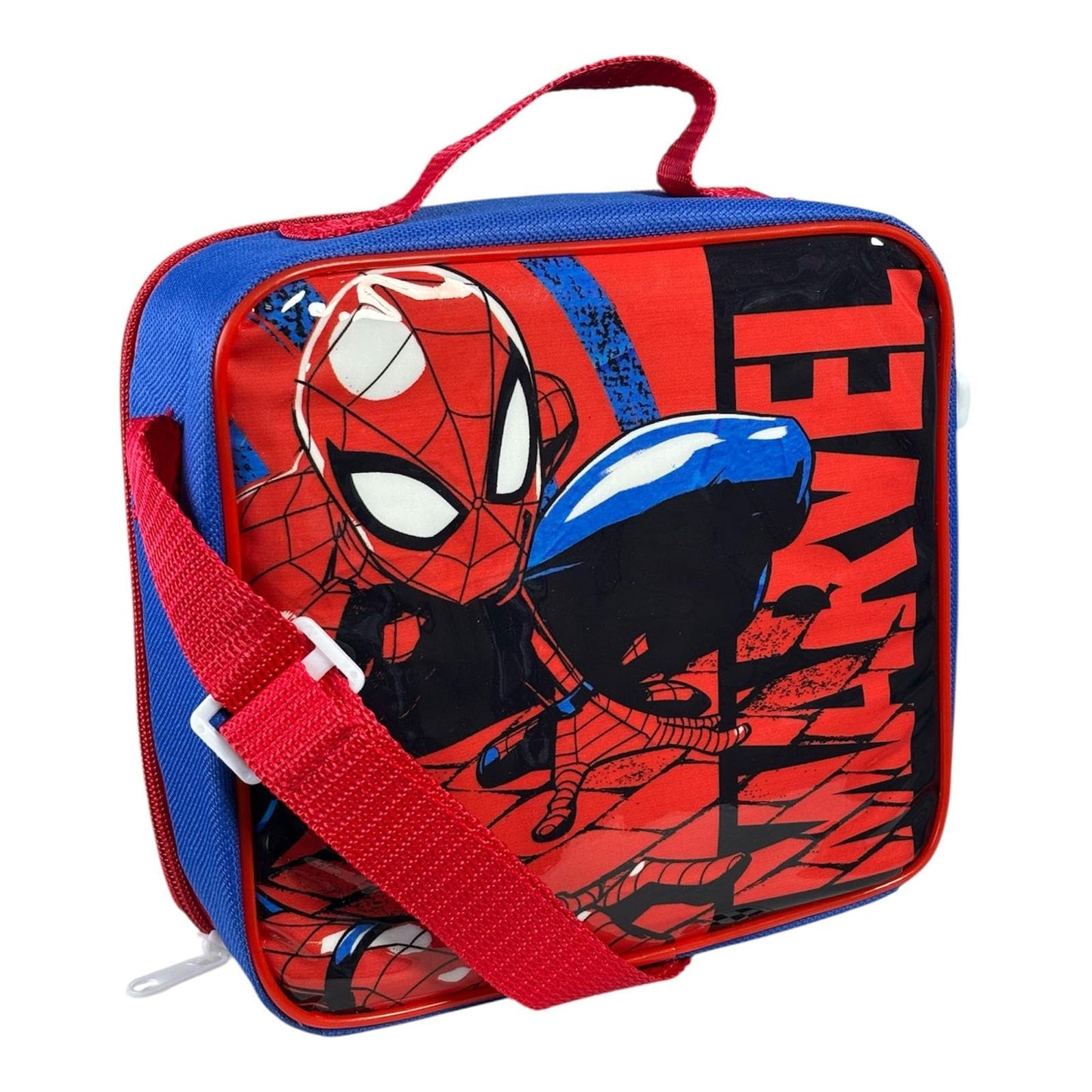 Kids Character 3-Piece Lunch Box Set – Insulated Bag, BPA-Free Water Bottle & Snack Box – Durable & Easy to Clean – Ideal for School, Travel & Daycare (Fun Themes for Boys & Girls) (S-Man)