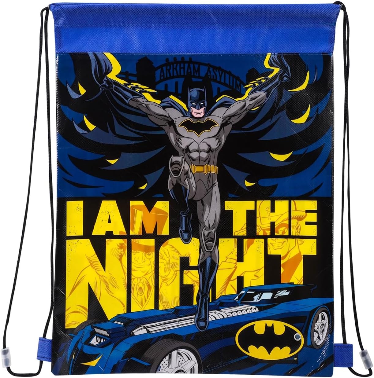 TDL Batman Pull String Bag Childrens P.E Gym Shoe Swimming Kit Drawstring Bag For Kids Superhero Design