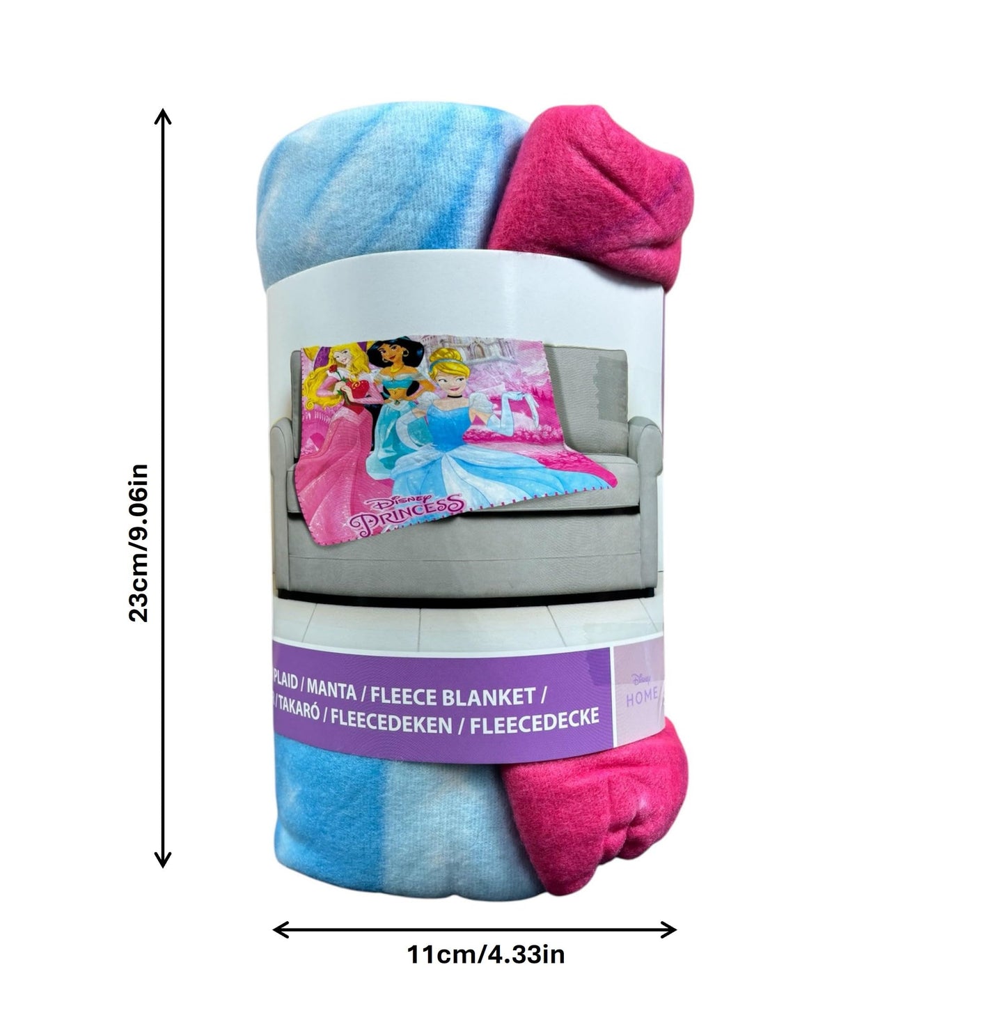 Disney Princess  Fleece Blanket – Soft & Cozy Throw for Boys & Girls – Features Favorite Characters – Lightweight, Warm, and Durable (PR)