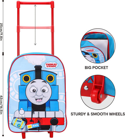 TDL Boys Kids Thomas Standard Folding Trolley Hand Luggage Bag Backpack for School Travel Holidays