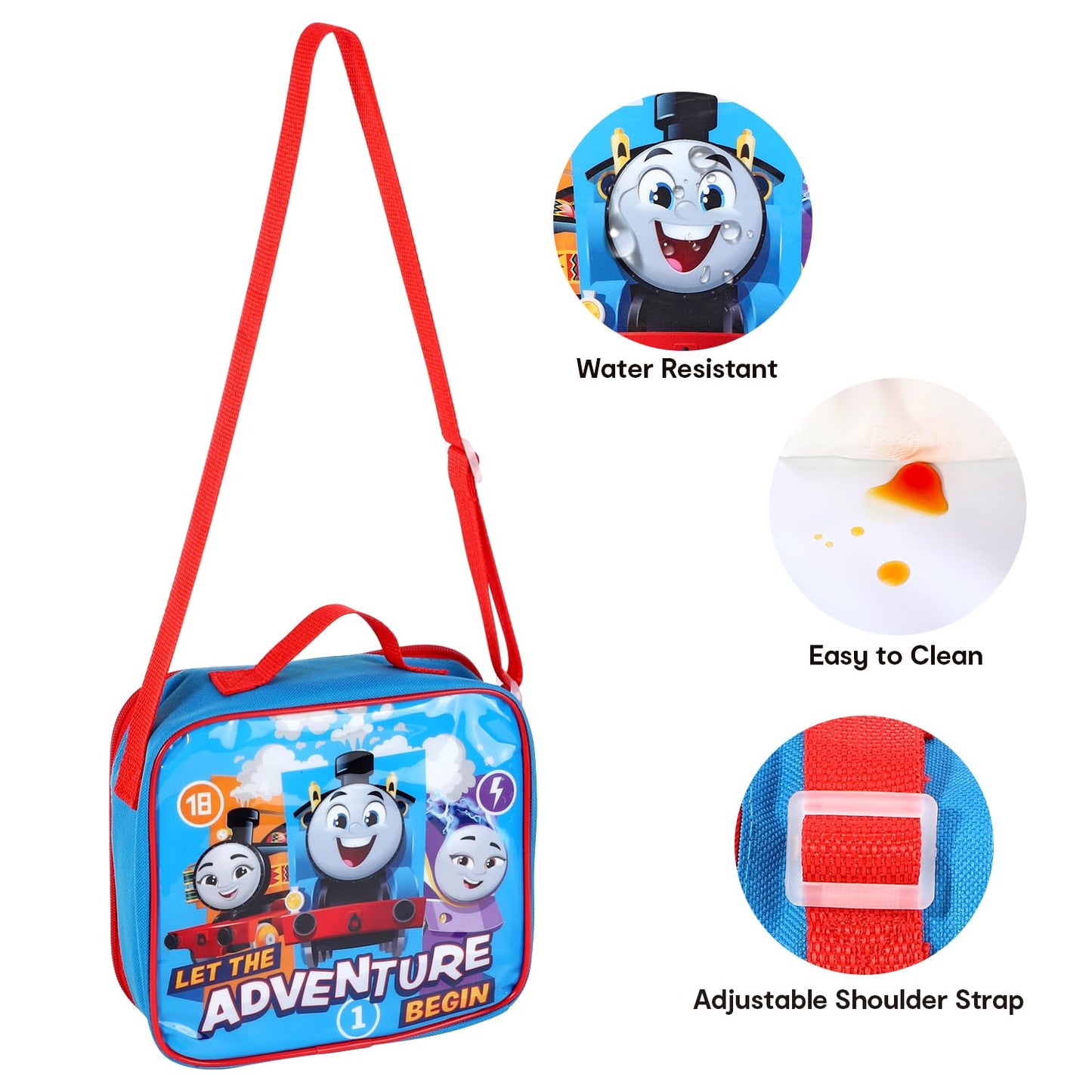 Kids Character 3-Piece Lunch Box Set – Insulated Bag, BPA-Free Water Bottle & Snack Box – Durable & Easy to Clean – Ideal for School, Travel & Daycare (Fun Themes for Boys & Girls) (S-Man)