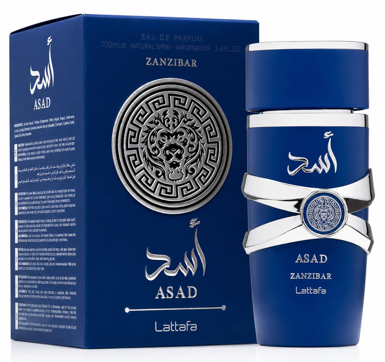 Latafa Asad Eau de Parfum 100ml – Luxury Arabic Perfume for Men, Long Lasting Spicy Vanilla Amber Fragrance, Strong Projection Designer Style Scent (Asad)