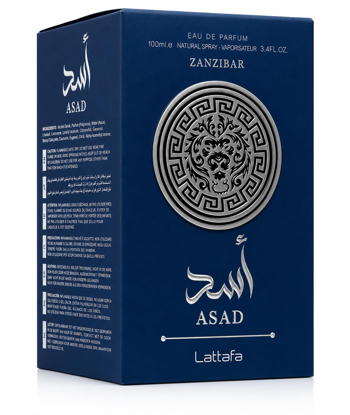 Latafa Asad Eau de Parfum 100ml – Luxury Arabic Perfume for Men, Long Lasting Spicy Vanilla Amber Fragrance, Strong Projection Designer Style Scent (Asad)