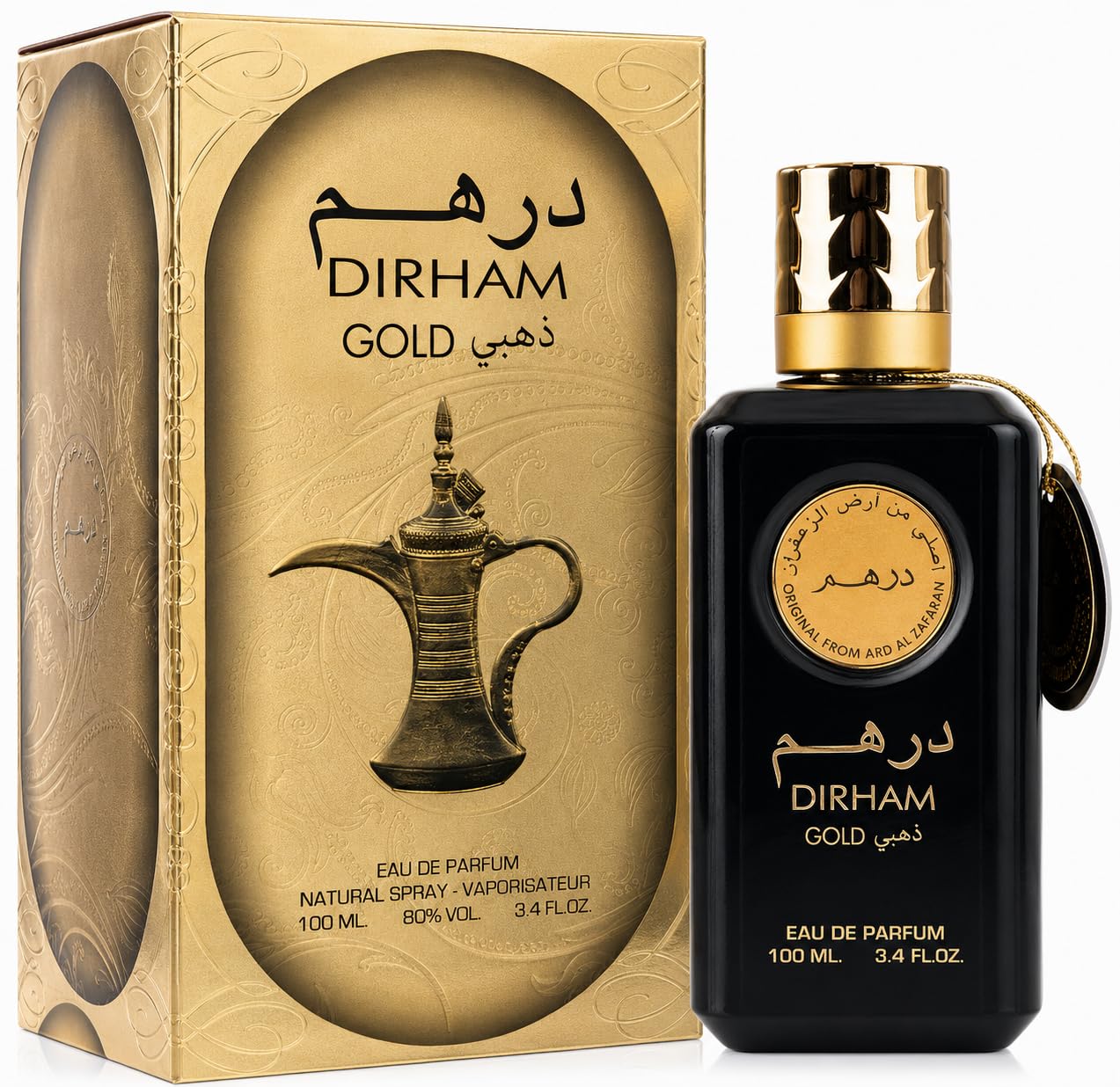 Dirham Eau De Parfum – Luxury Long Lasting Arabic Fragrance for Men & Women | Elegant Designer Bottle | Everyday Wear, Special Occasion, Gift Idea (Dirham Gold)