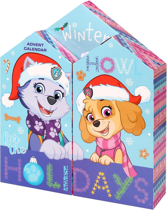 Girls Paw Patrol Advent Calendar Kids Skye & Everest Jewellery Accessories Beauty Gifts Christmas Countdown Festive Gift Set