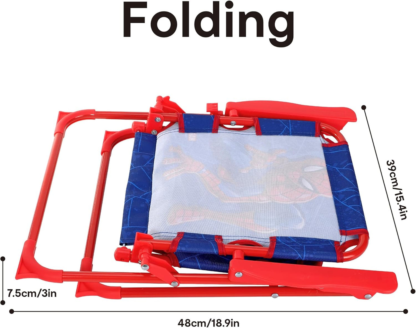 Quickdraw Spiderman Folding Chair Kids Camping Beach Chair Adjustable Foldable Garden Deck Seat For Children Marvel Superhero Design
