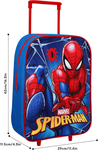 S-Man Trolley Bag for Kids – Luggage with Adjustable Handle | Marvel School Trolley Bag with Pull Handle | Travel Suitcase for Boys & Girls