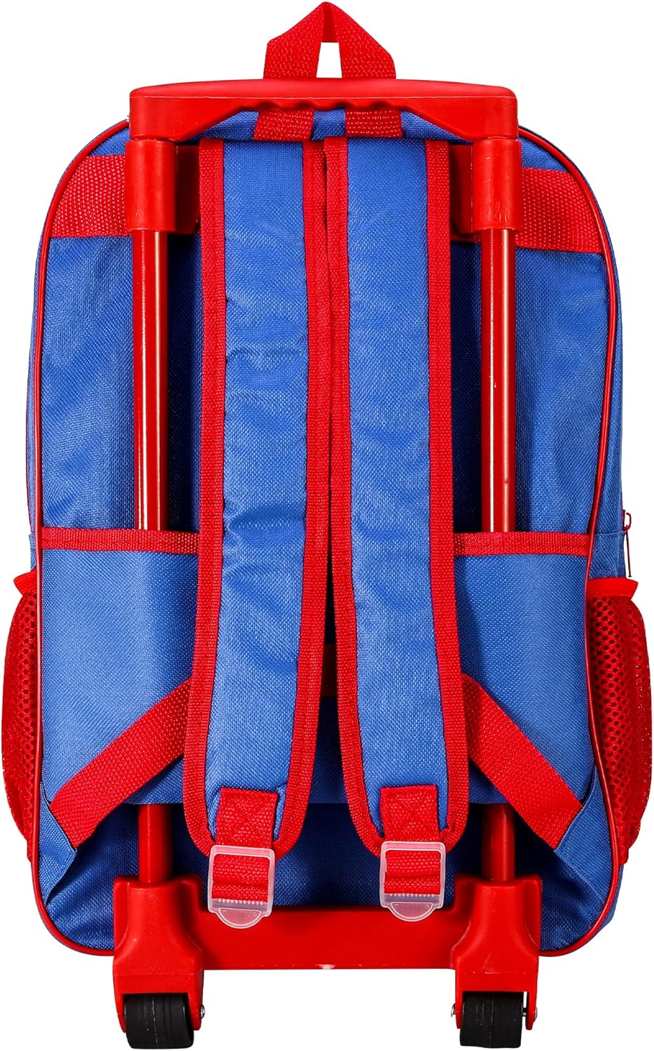 Spiderman Deluxe Trolley Backpack Childrens Travel Bag Kids Character Luggage Carrier Suitcase with Side Mesh Pockets Marvel Spider-Man