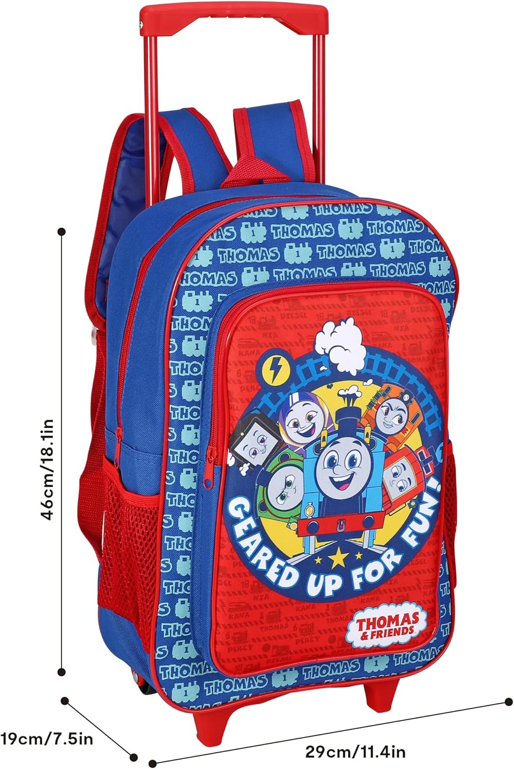 TDL Thomas The Tank Engine Kids' Trolley, Blue, Easy-Glide Wheels and Retractable Handle