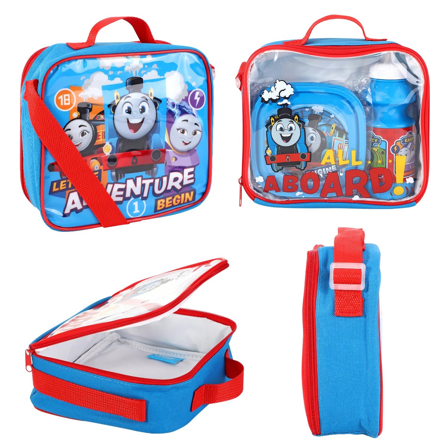 Kids Character 3-Piece Lunch Box Set – Insulated Bag, BPA-Free Water Bottle & Snack Box – Durable & Easy to Clean – Ideal for School, Travel & Daycare (Fun Themes for Boys & Girls) (S-Man)