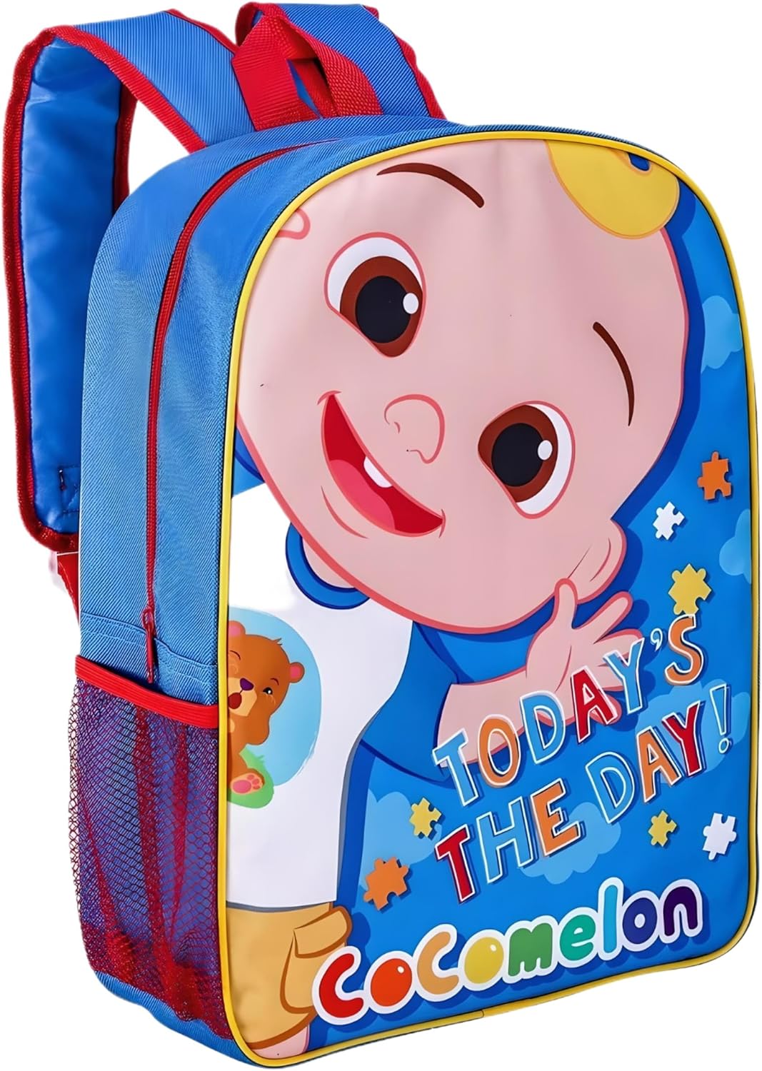 CoComelon Large Arch Backpack for Kids – TDL Cartoon School Bag with Padded Shoulder Straps – Lightweight Daypack (Multicolour)