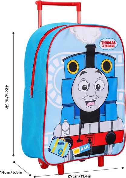 TDL Boys Kids Thomas Standard Folding Trolley Hand Luggage Bag Backpack for School Travel Holidays