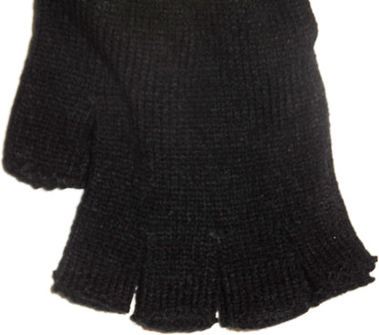 Handy Ladies Thermal Fingerless Knitted Winter Gloves – Thick Warm Stretchy One Size Winter Gloves for Women (Black)