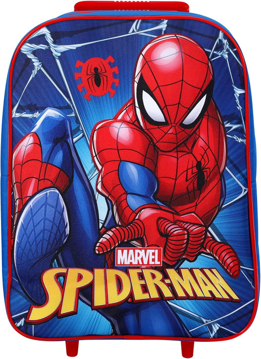 S-Man Trolley Bag for Kids – Luggage with Adjustable Handle | Marvel School Trolley Bag with Pull Handle | Travel Suitcase for Boys & Girls
