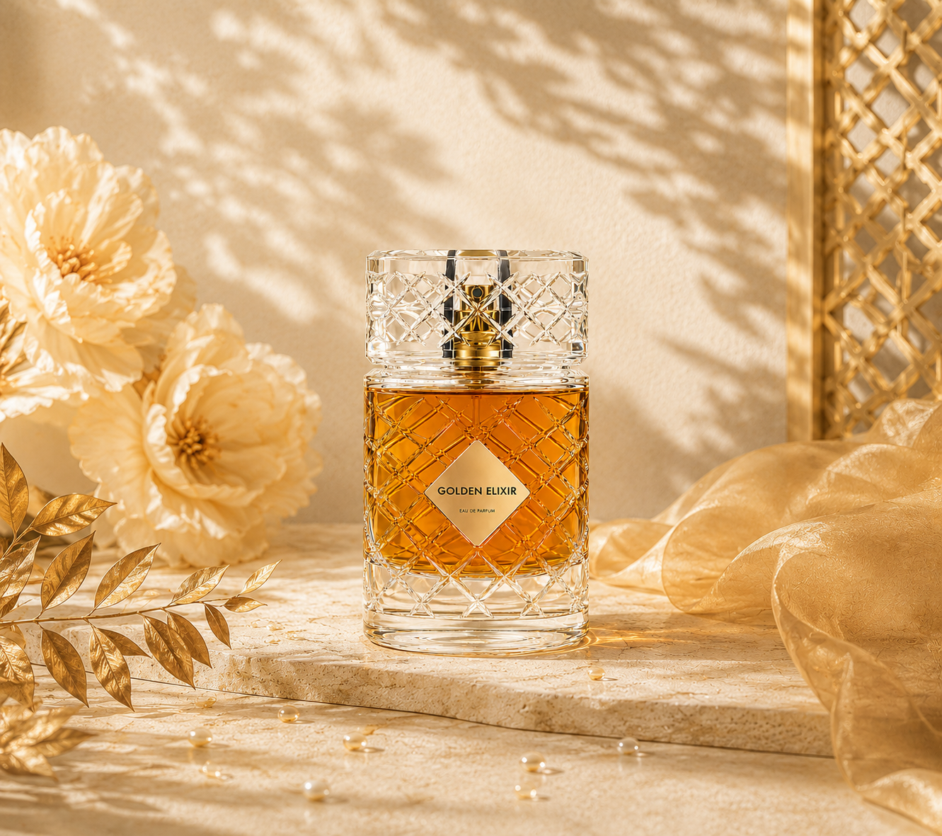 Golden Elixir Luxury Arabic Perfume 100ml – Long Lasting Oud & Amber Fragrance for Women