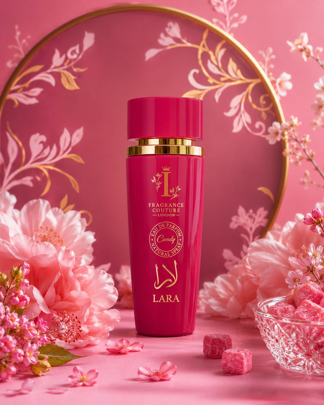 LARA Luxury Arabic Perfume for Women 100ml Eau de Parfum – Long Lasting Oud Amber Floral Fragrance – Middle Eastern Designer Scent for Her (Lara Hot Pink)