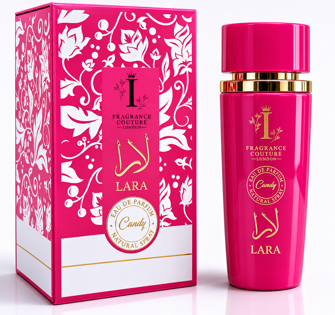 LARA Luxury Arabic Perfume for Women 100ml Eau de Parfum – Long Lasting Oud Amber Floral Fragrance – Middle Eastern Designer Scent for Her (Lara Hot Pink)