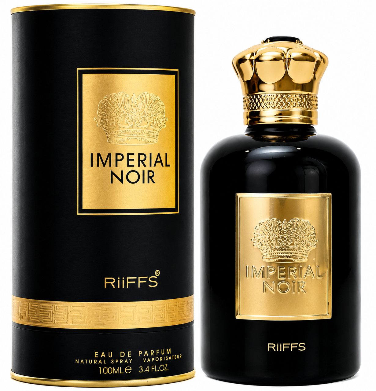 Imperial Noir by Riiffs – Dark Luxury Unisex Eau de Parfum | Long-Lasting Warm Spicy & Woody Fragrance | Bold, Sensual Evening Scent for Men & Women